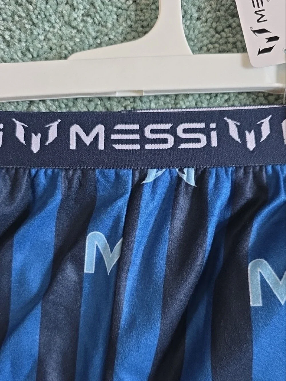 Messi Boys XL(16/18) Sleep Pants, NWT, Blue & Black Striped, 2 Pants.